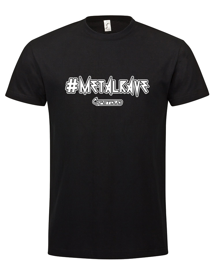 Metalrave T-Shirt wei auf schwarz