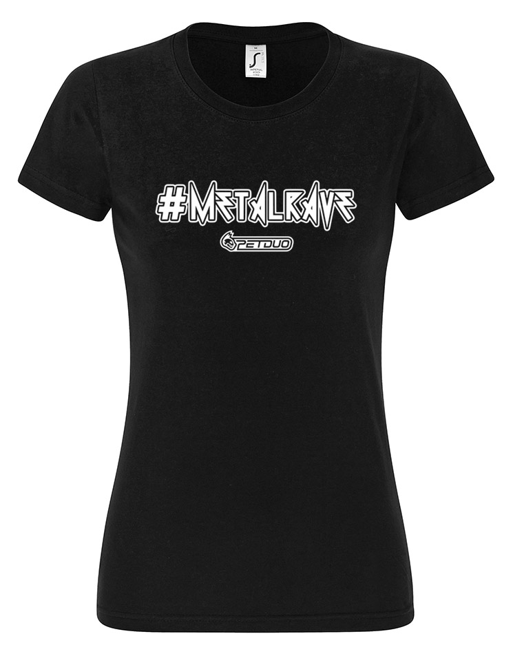 Metalrave Girly Tank-Top wei auf schwarz