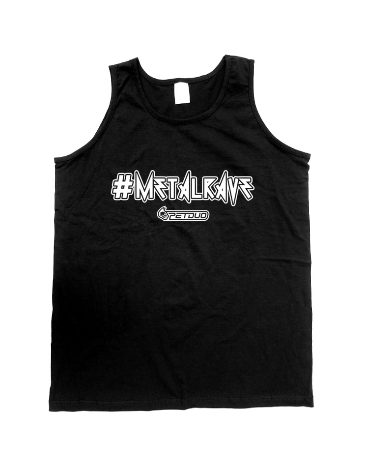 Metalrave Tank-Top wei auf schwarz