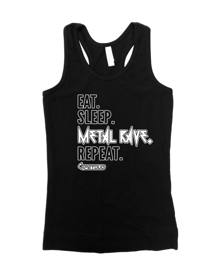 Eat Sleep Girly Tank-Top wei auf schwarz