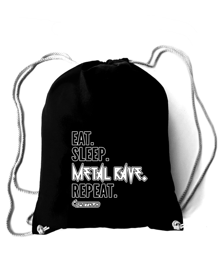 Eat Sleep Baumwollrucksack schwarz