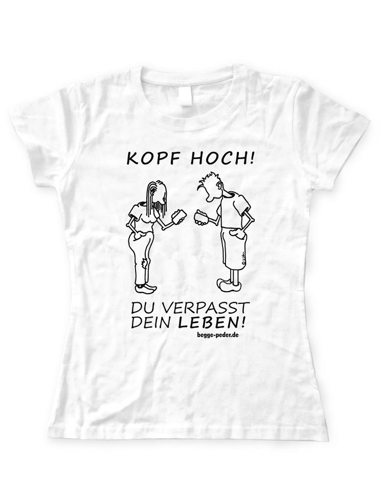 Kopf Hoch Girly T-Shirt schwarz auf wei