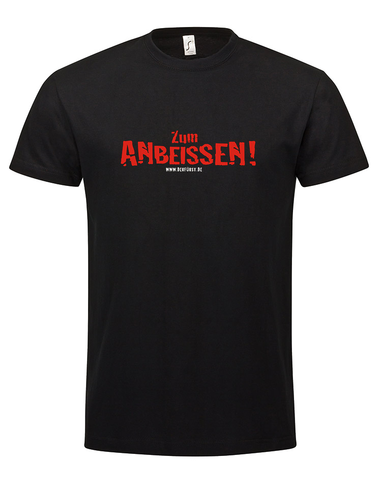 Zum Anbeissen T-Shirt mehrfarbig auf schwarz