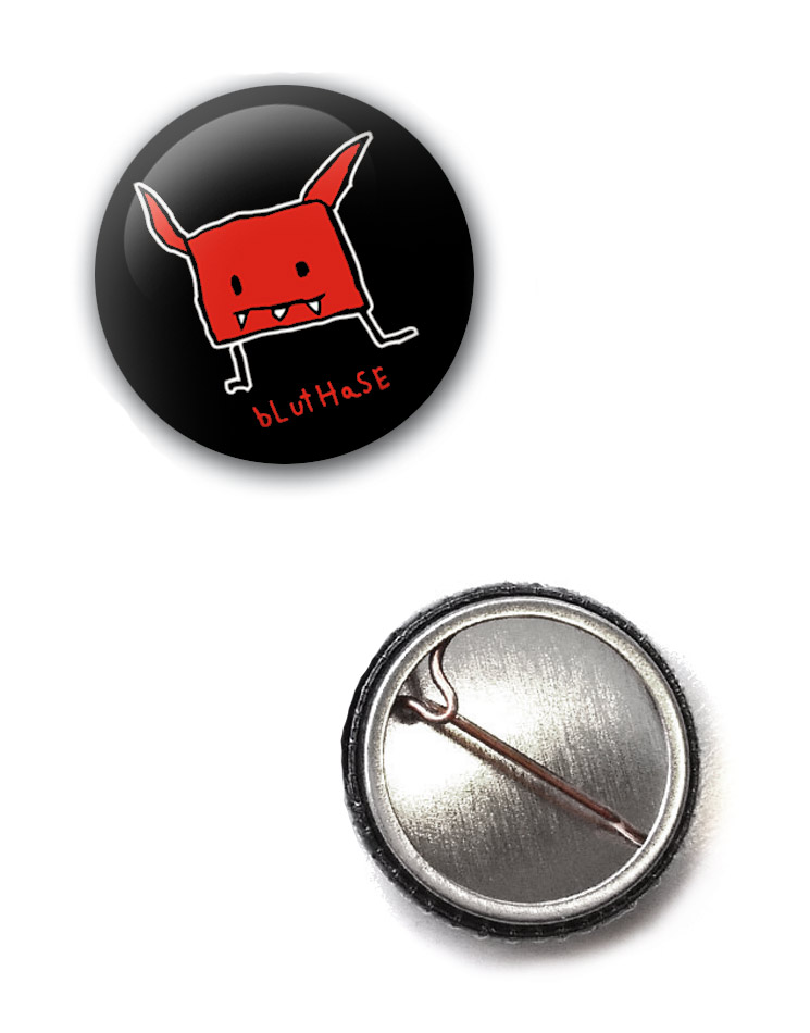 Bluthase Button schwarz