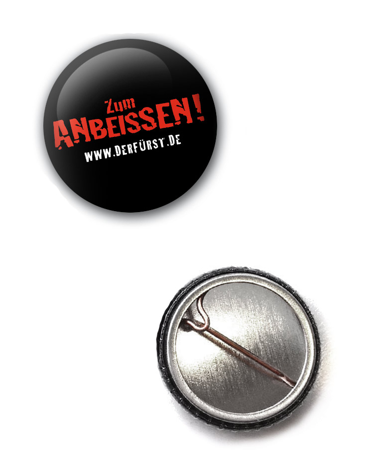 Zum Anbeissen Button schwarz