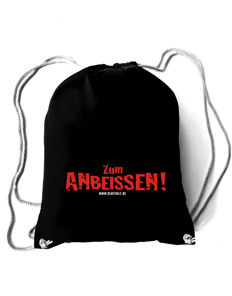 Zum Anbeissen Baumwollrucksack schwarz