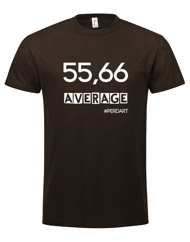 55 66 Average T-Shirt wei auf chocolate