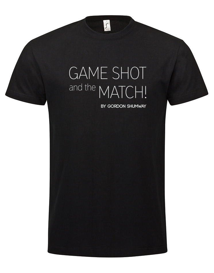 Game Shot and the Match T-Shirt wei auf schwarz