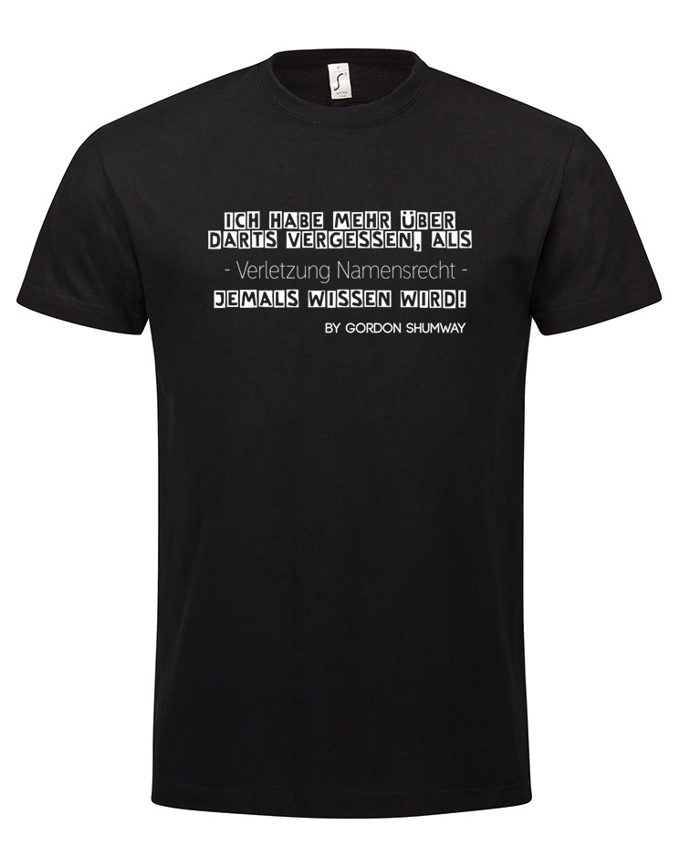 Verletzung Namensrecht T-Shirt wei auf schwarz