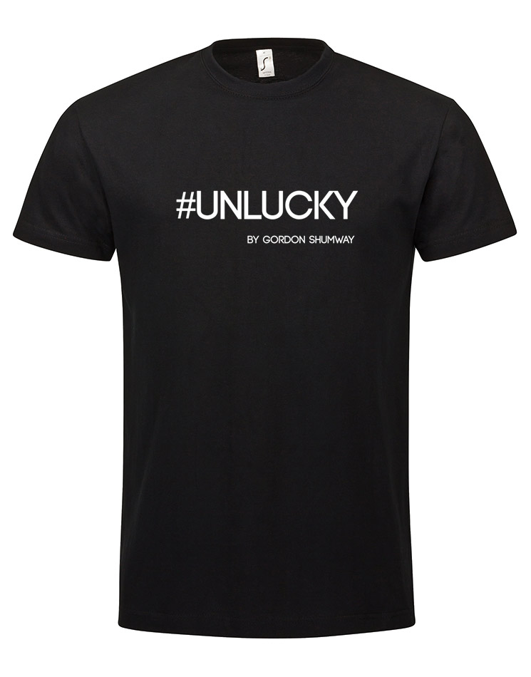 Unlucky T-Shirt wei auf schwarz