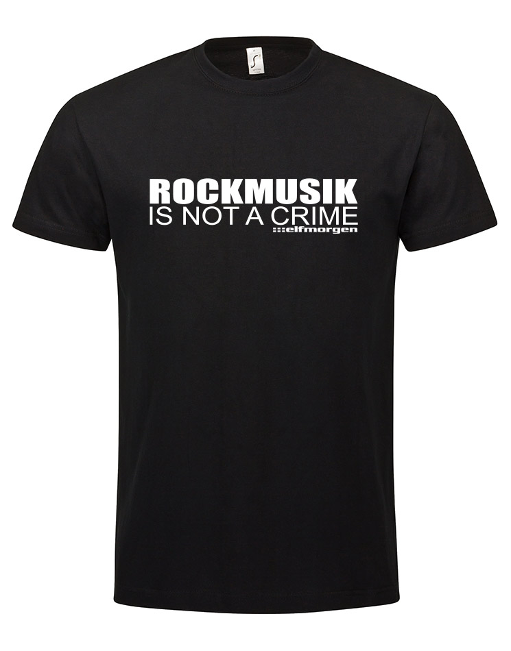Rockmusik T-Shirt wei auf schwarz