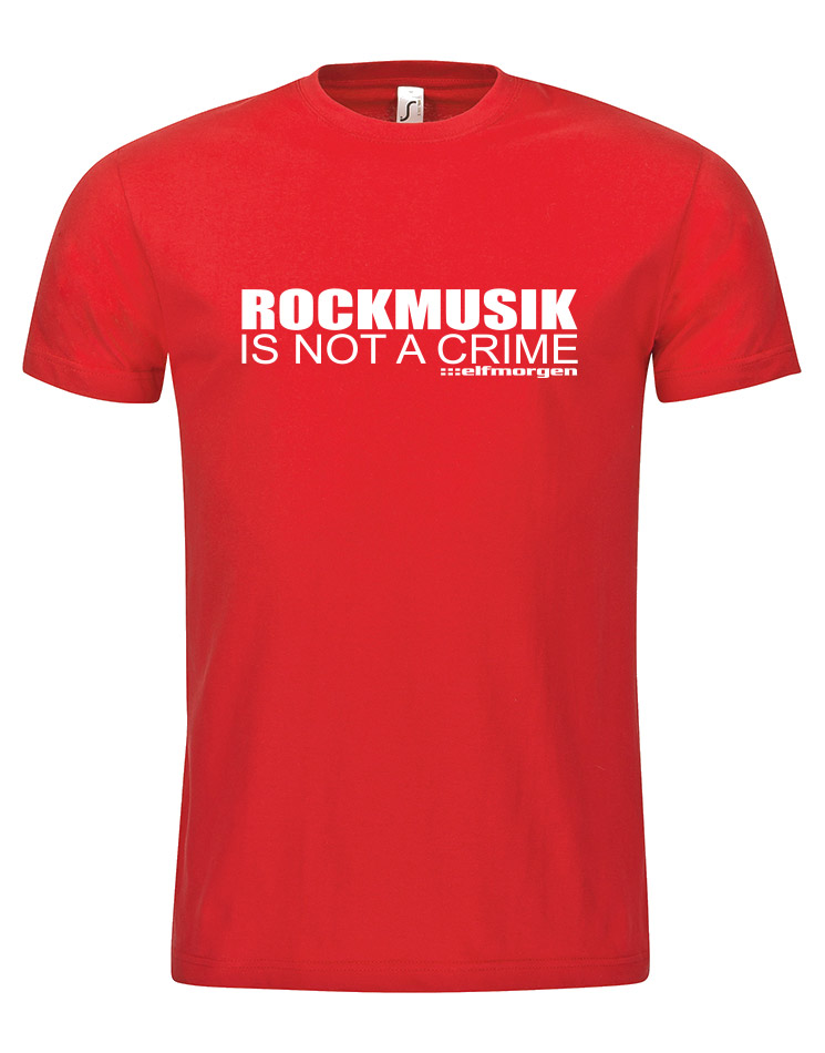 Rockmusik T-Shirt wei auf rot