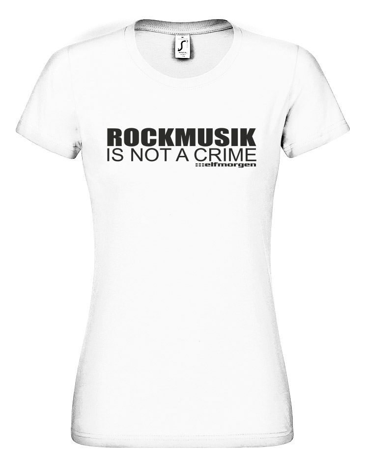 Rockmusik Girly T-Shirt schwarz auf wei