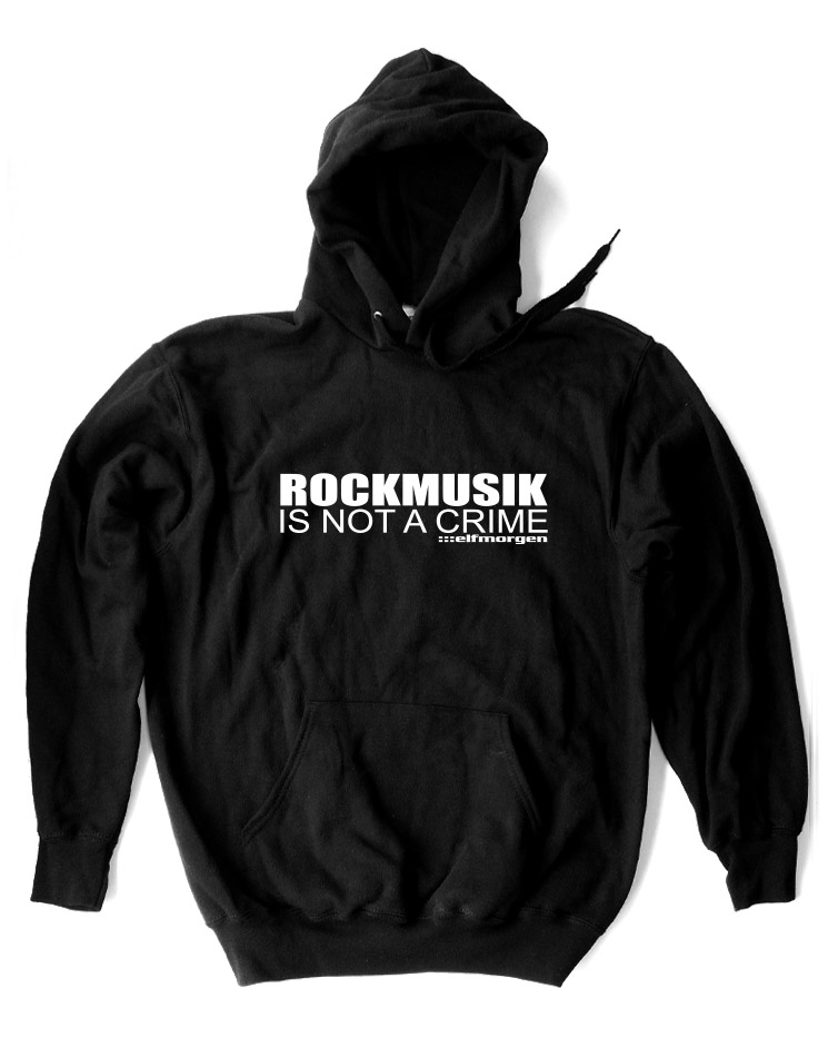 Rockmusik Unisex Hoodie wei auf schwarz