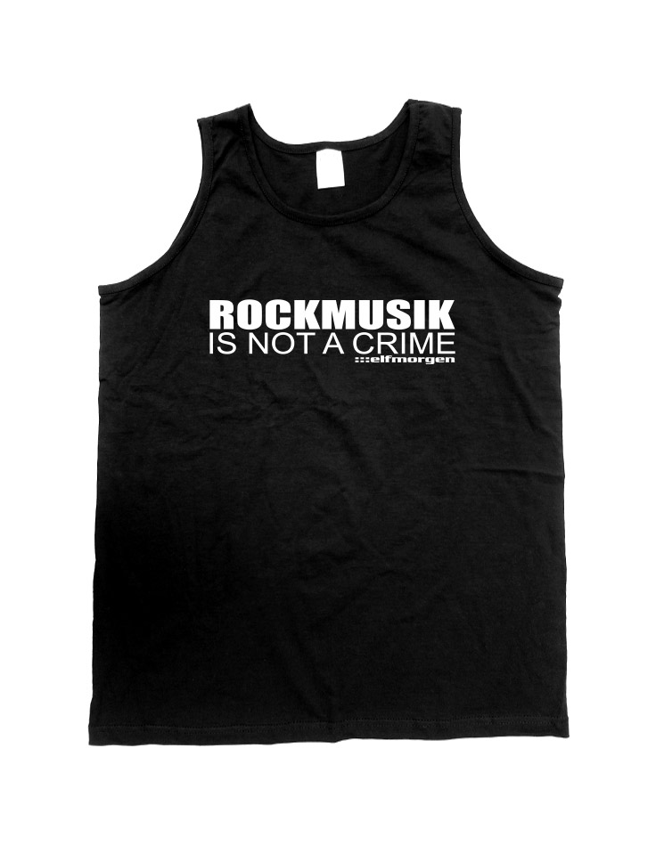 Rockmusik Tank Top wei auf schwarz