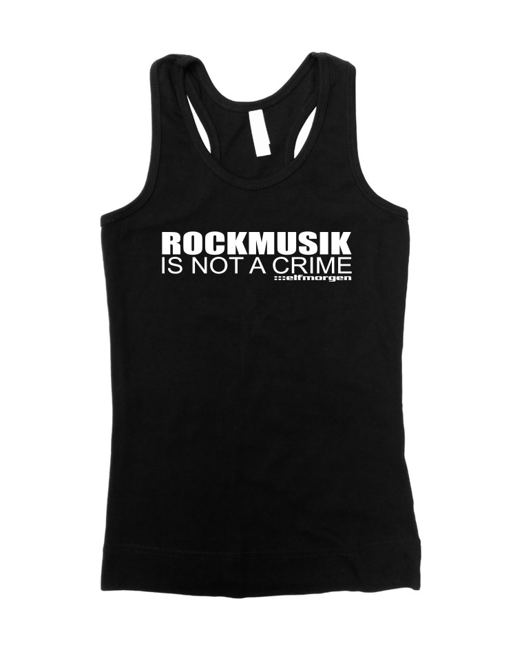 Rockmusik Girly Tank Top wei auf schwarz