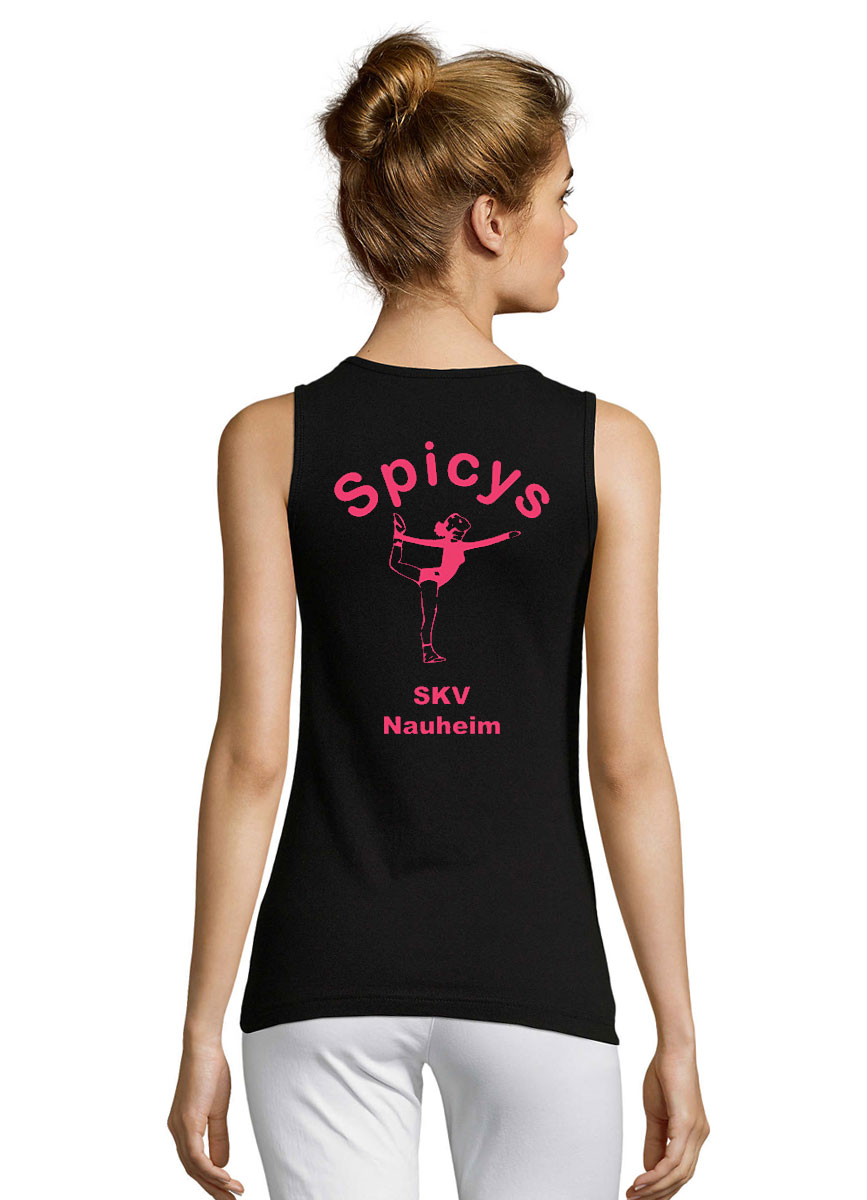 Spicys Girly Tank Top neon pink auf schwarz