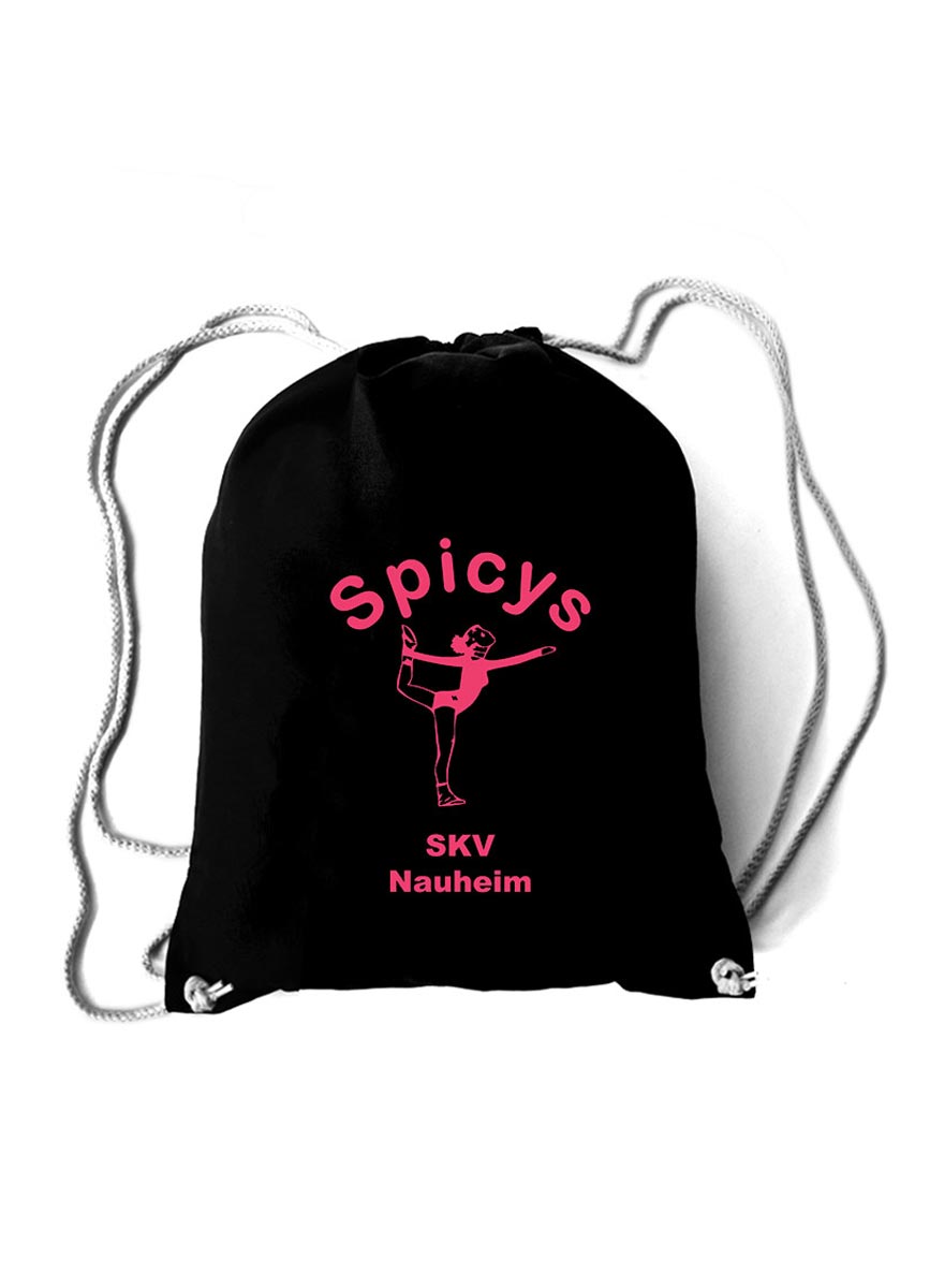Spicys Baumwollrucksack neon pink auf schwarz