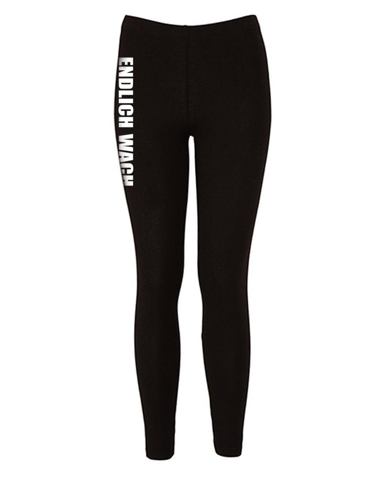 Endlich Wach Leggings mehrfarbig auf schwarz