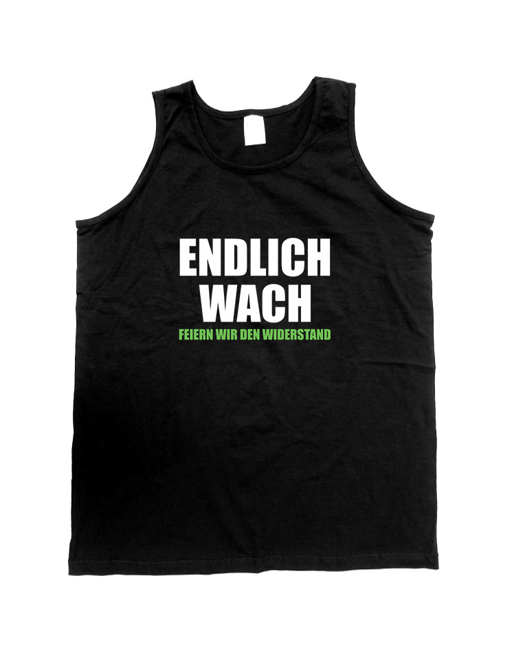 Endlich Wach Tank-Top mehrfarbig auf schwarz