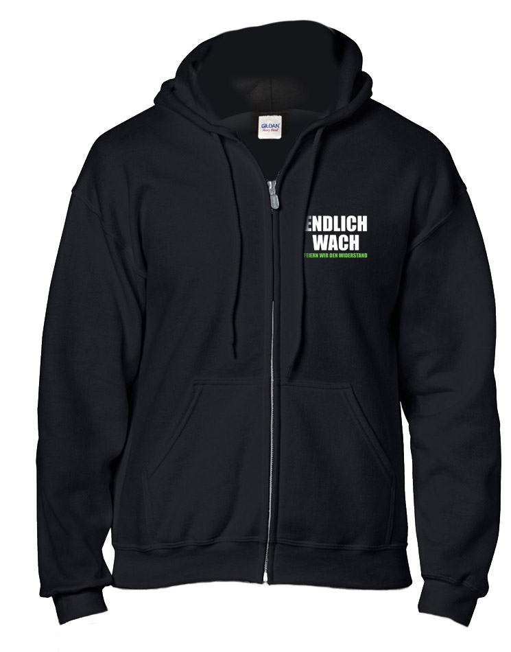 Endlich Wach Kappujacke schwarz