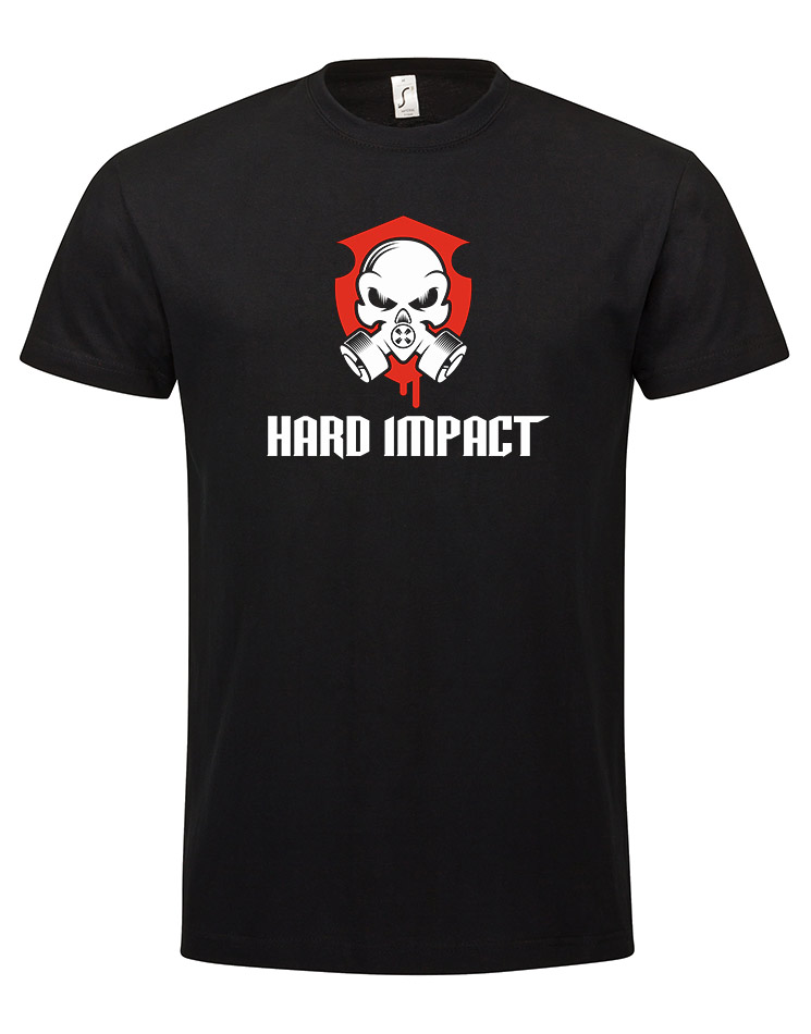 Hard Impact T-Shirt mehrfarbig auf schwarz