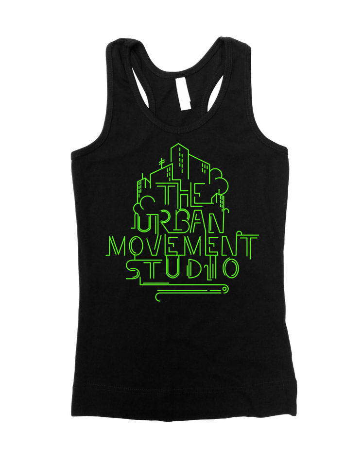 Urban Movement Studio Girly Tank Top Neongrn auf schwarz