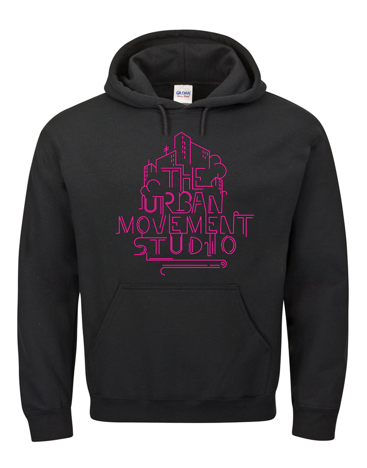 Urban Movement Studio Kappu neonpink auf schwarz