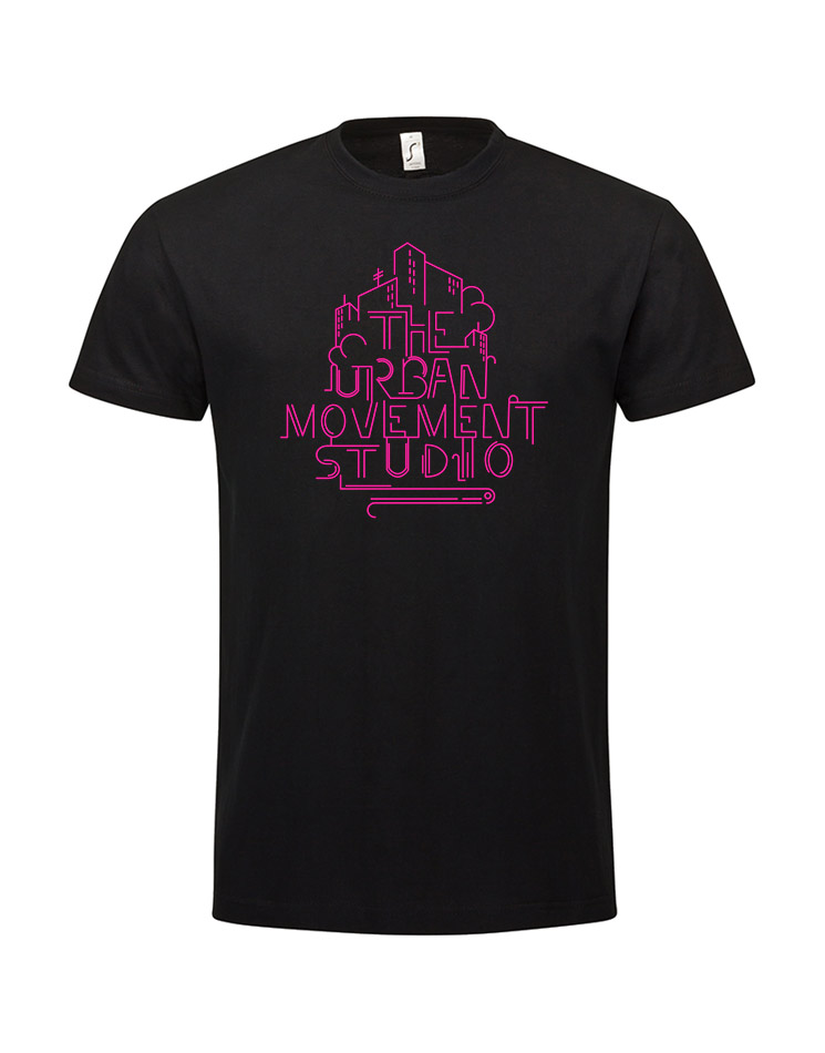 Urban Movement Studio Kinder T-Shirt neonpink auf schwarz