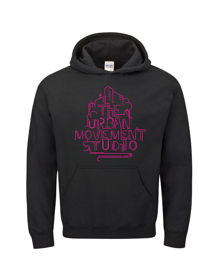 Urban Movement Studio Kinder Kappu neonpink auf schwarz