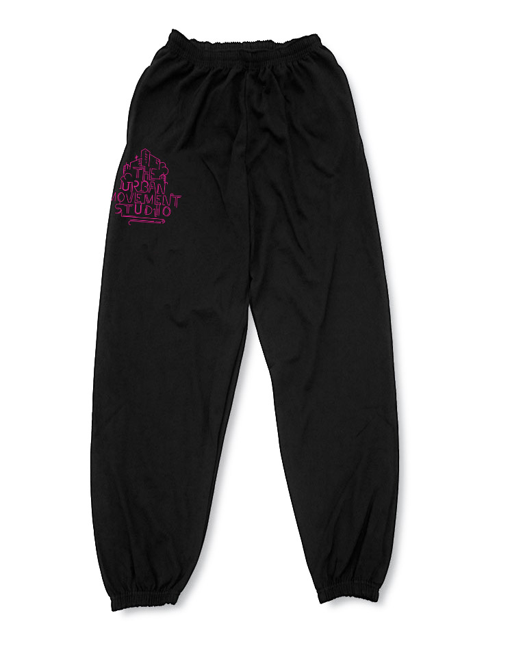 Urban Movement Studio Jogginghose neonpink auf schwarz