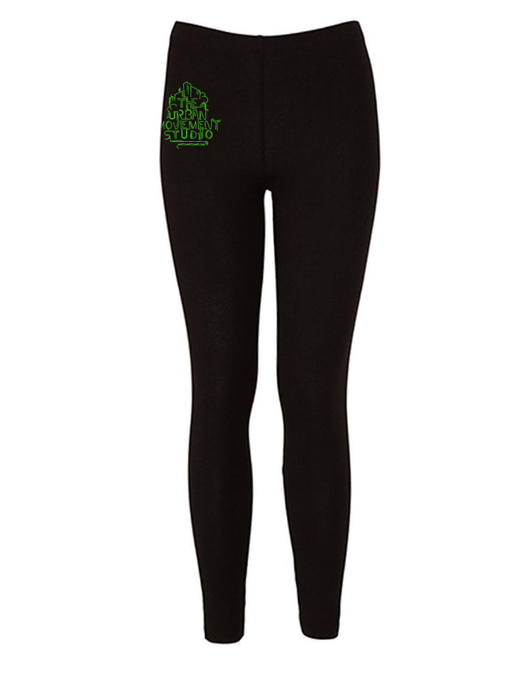 Urban Movement Studio Leggings neongrn auf schwarz