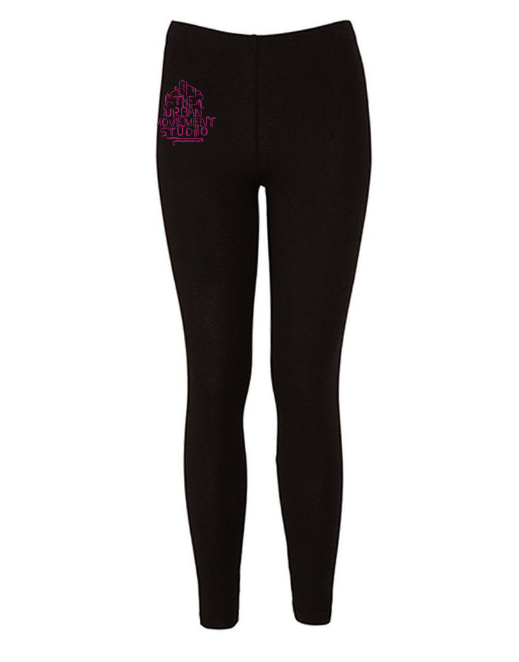 Urban Movement Studio Kinder Leggings neonpink auf schwarz