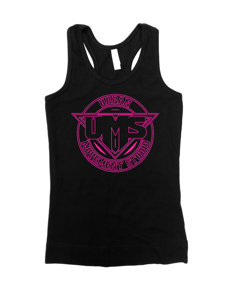 UMS Girly Tank Top Neonpink auf schwarz