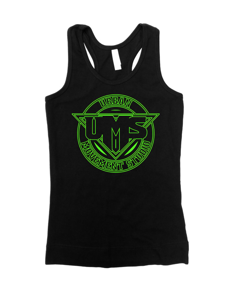 UMS Girly Tank Top Neongrn auf schwarz