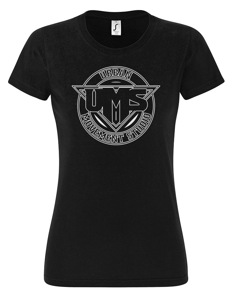 UMS Girly T-Shirt wei auf schwarz