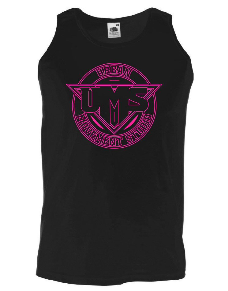 UMS Tank Top neonpink auf schwarz