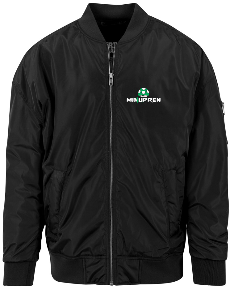 m1nupren Bomber Jacket mehrfarbig auf schwarz