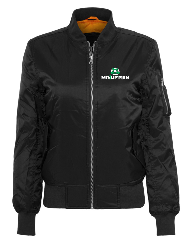 m1nupren Ladies Bomber Jacket mehrfarbig auf schwarz