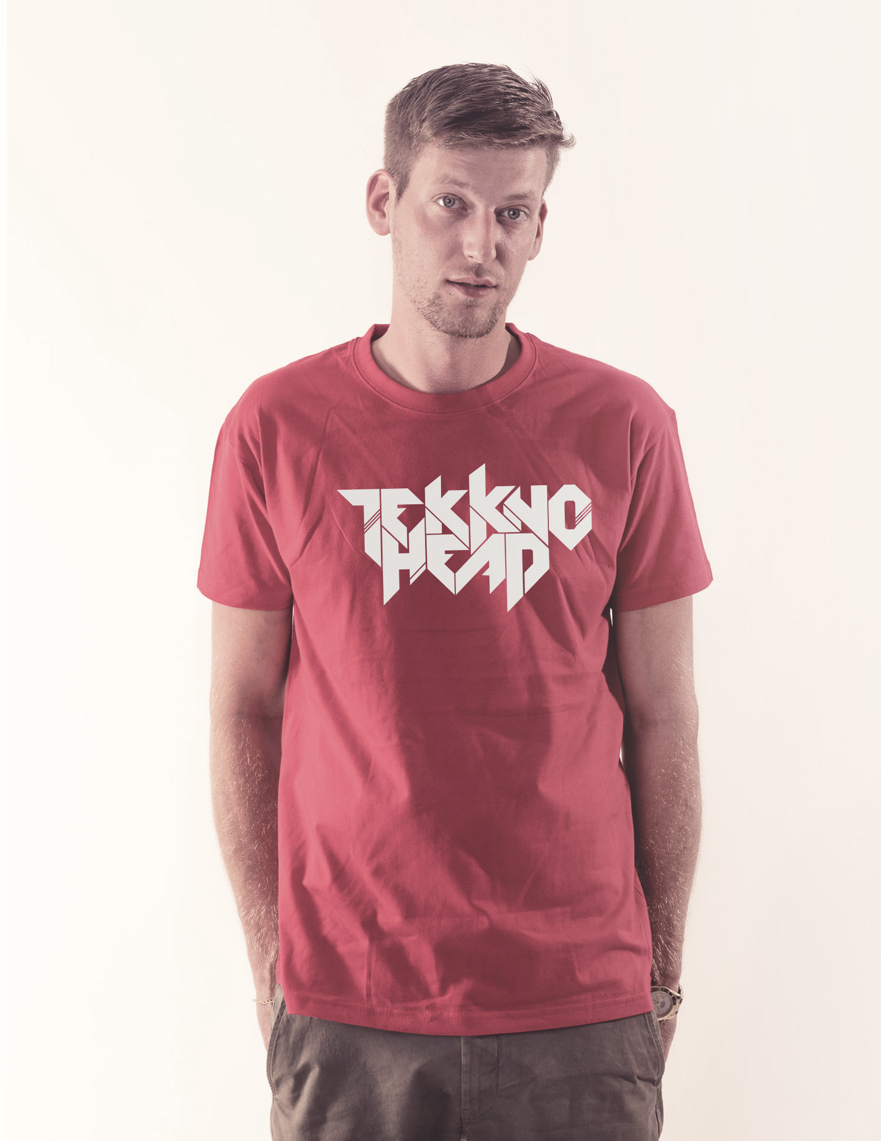 TEKKNOHEAD Shirt wei auf rot