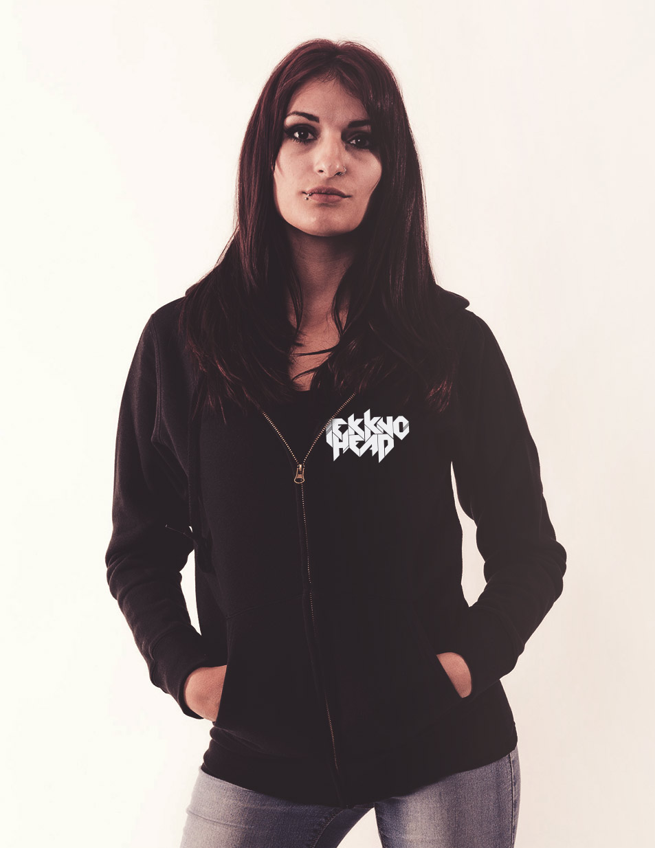 TEKKNOHEAD GirlyKappu-Zipper schwarz