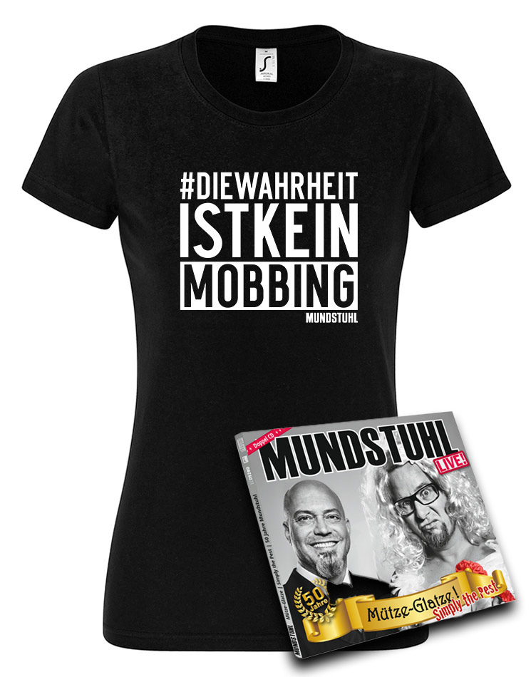 Die Wahrheit ist kein Mobbing Girly T-Shirt + LIVE CD Mtze-Glatze! Simply the Pest wei auf schwarz