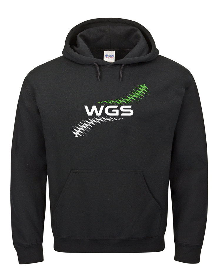 WGS Unisex Hoodie mehrfarbig auf schwarz