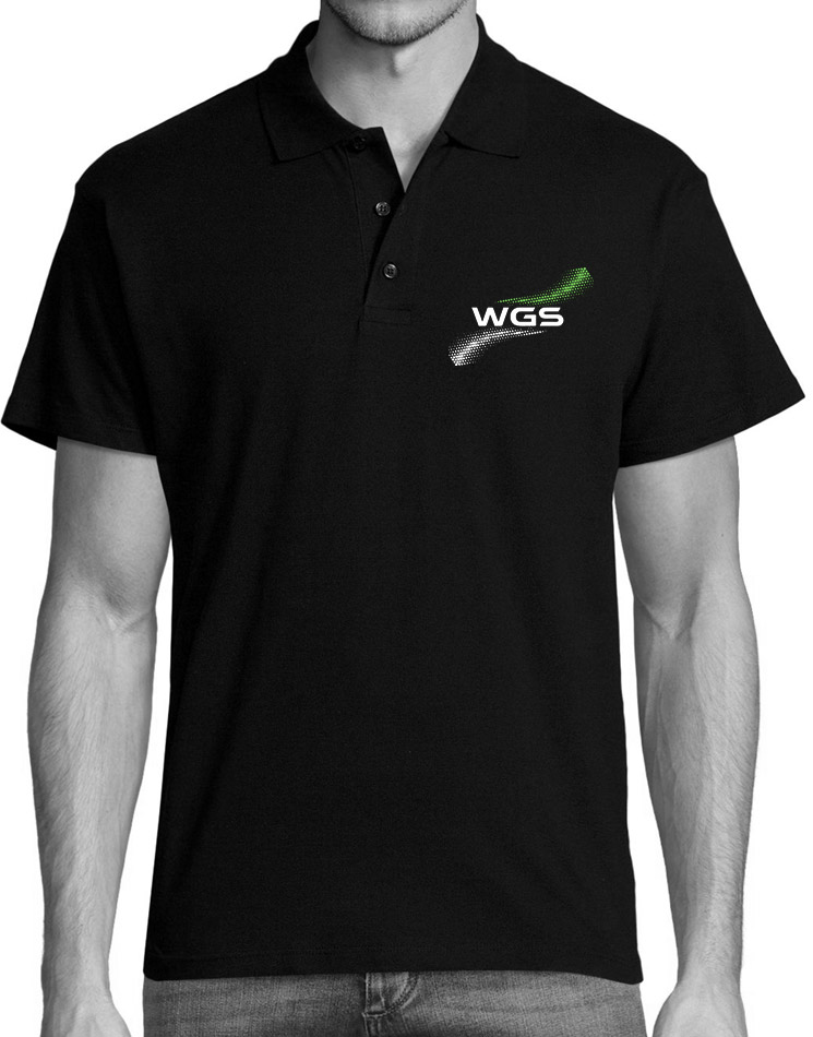 WGS Poloshirt mehrfarbig auf schwarz