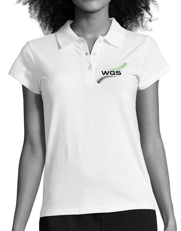 WGS Damen Poloshirt mehrfarbig auf wei