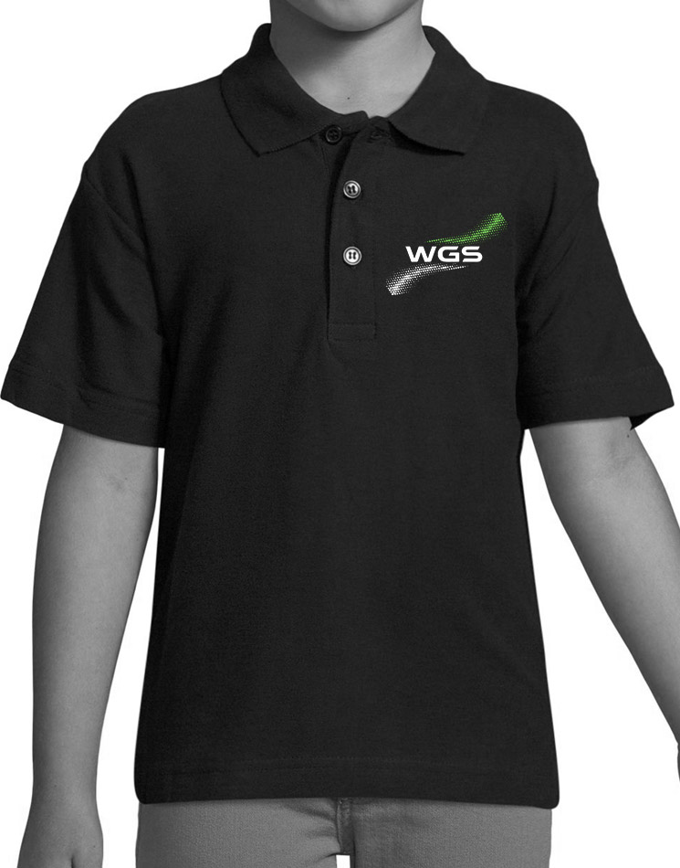 WGS Kinder Poloshirt mehrfarbig auf schwarz