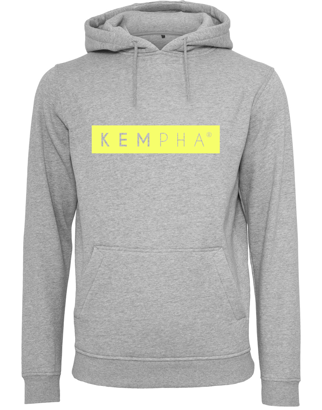 Kempha Premium Hoodie NEONgelb auf heathergrey