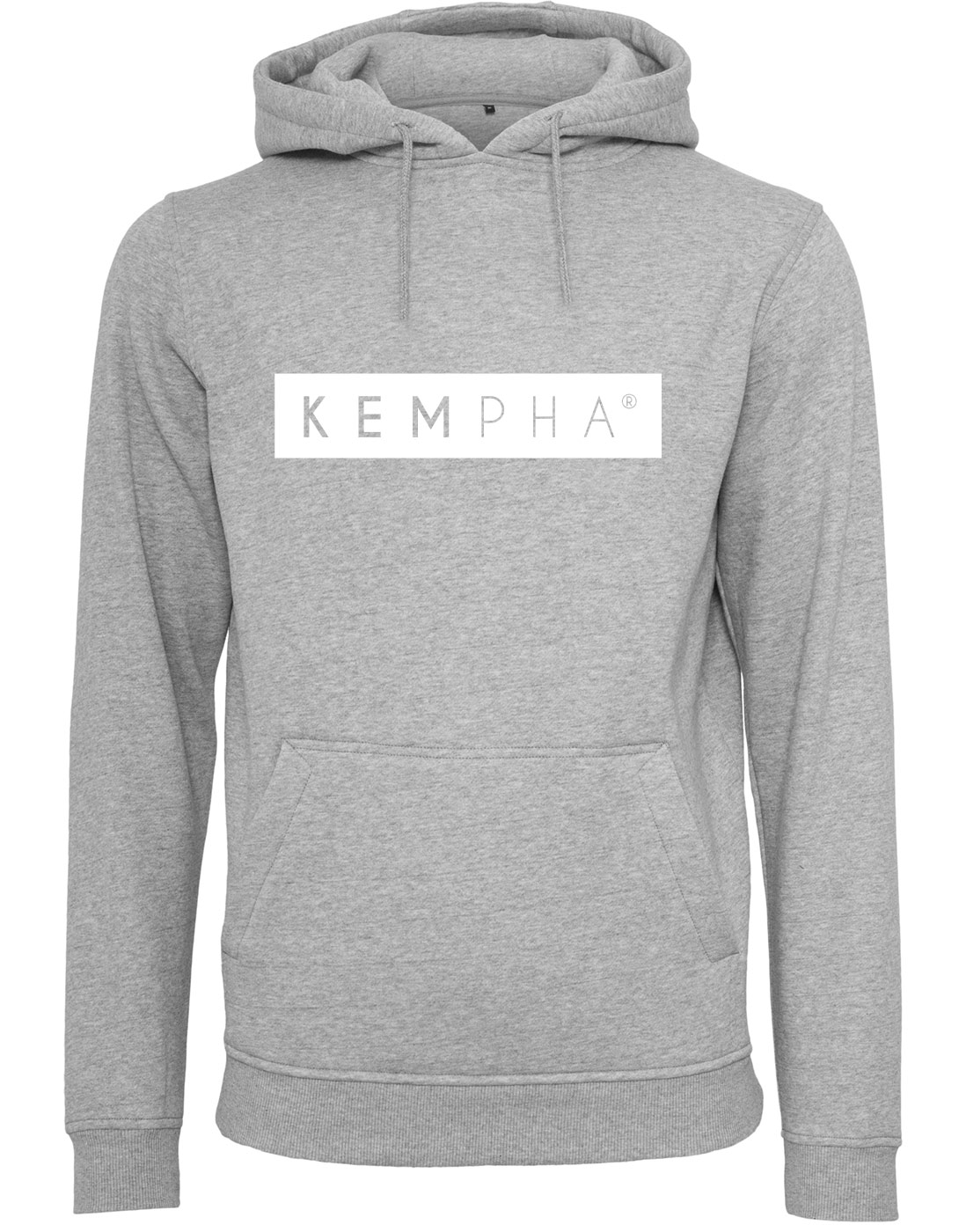 Kempha Premium Hoodie white auf heathergrey