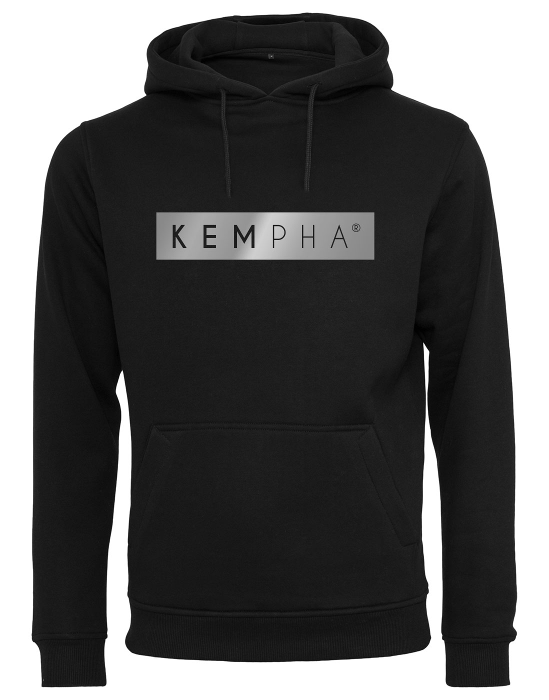 Kempha Premium Hoodie silber auf schwarz
