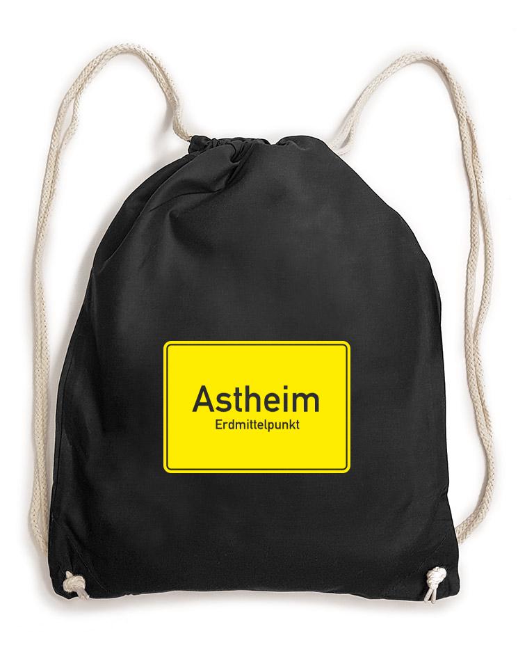 Astheim Schild Baumwollrucksack schwarz